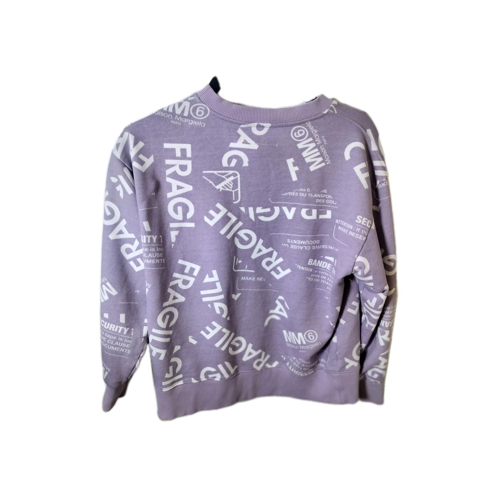 Mm6 Maison Margiela Lavender Graphic Print Pullover Sweatshirt Women's Size 12